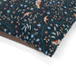 Decorative fabric with floral and bird pattern on a white background