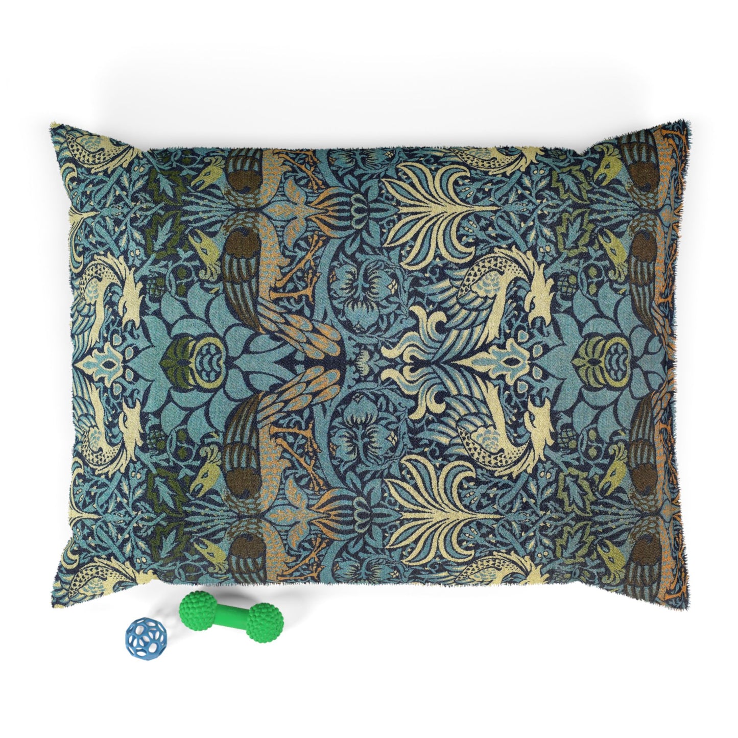 Decorative pillow with intricate patterns on a white background