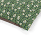 Floral patterned fabric with green background