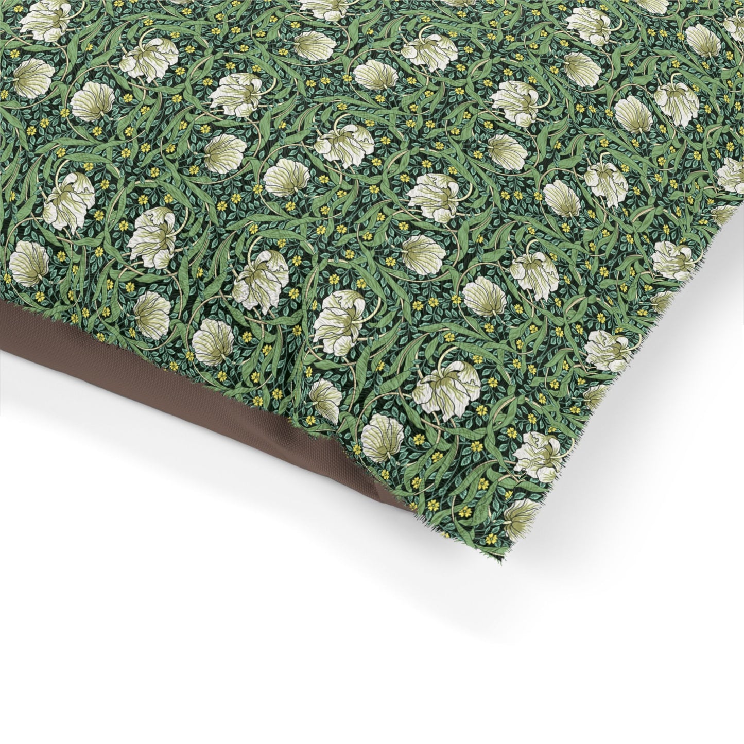 Floral patterned fabric with green background
