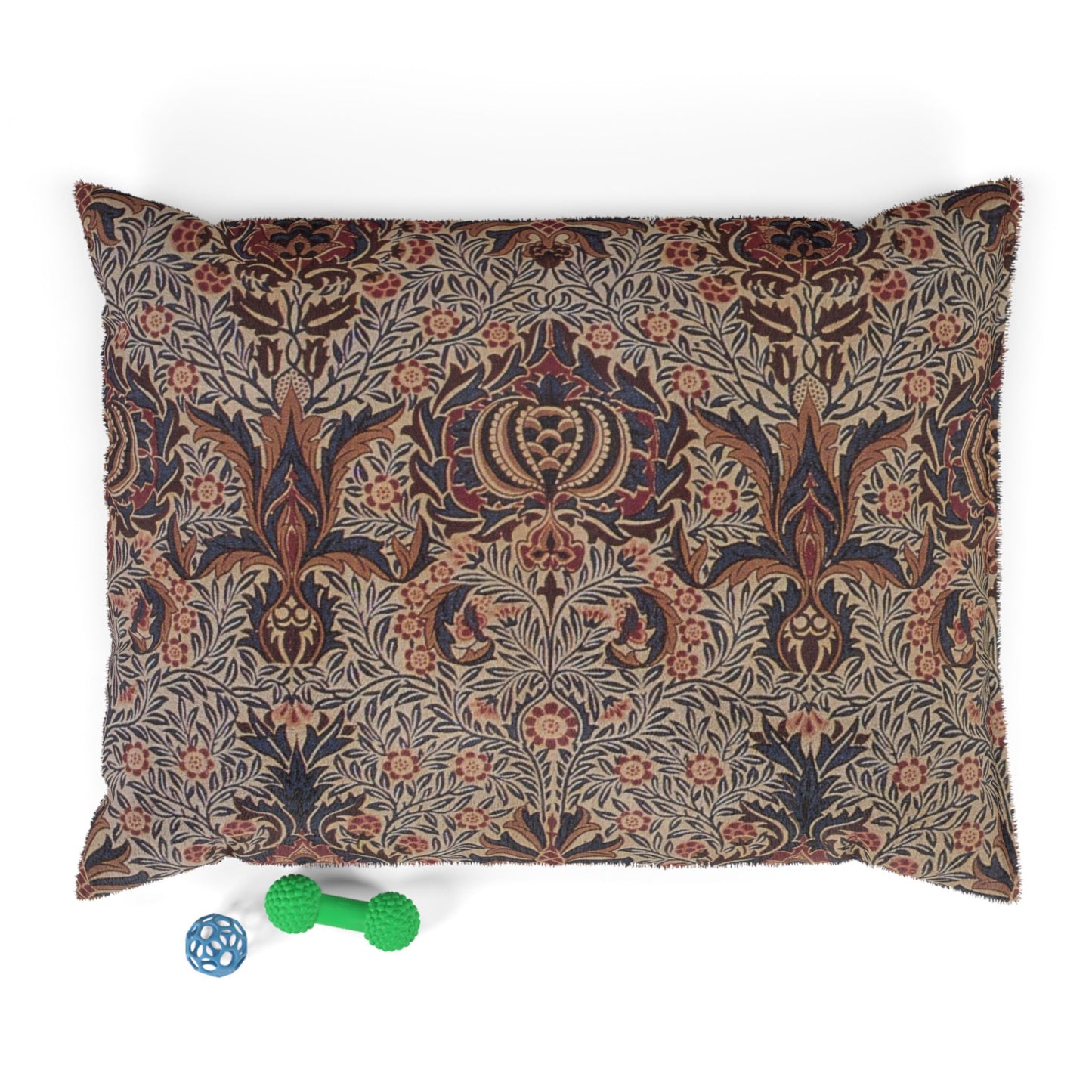 Decorative pillow with floral pattern on a white background