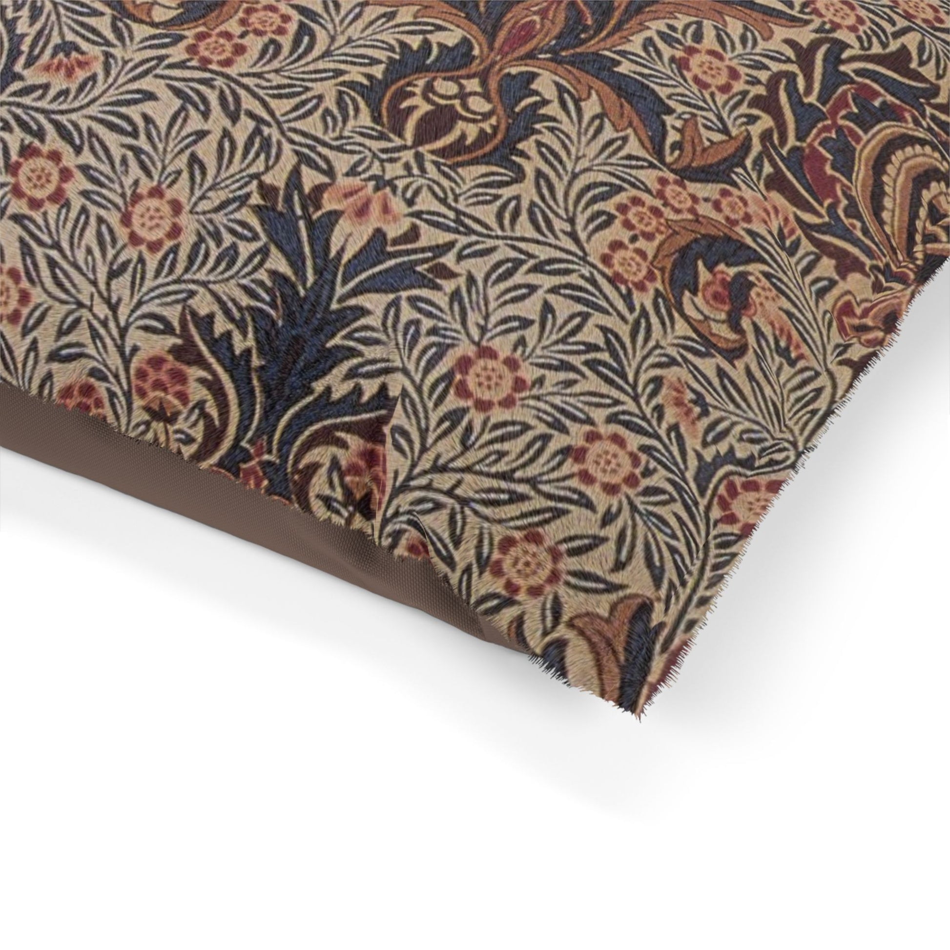 Close-up of a floral patterned fabric with a white background
