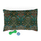 Cushioned Dog Bed inspired by William Morris & Co in a dark green floral pattern called Tulip Collection