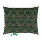 Cushioned Dog Bed inspired by William Morris & Co in a dark green floral pattern called Tulip Collection