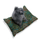 Cushioned Dog Bed inspired by William Morris & Co in a dark green floral pattern called Tulip Collection