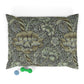 Decorative dog pillow with William Morris & Co floral pattern on a white background