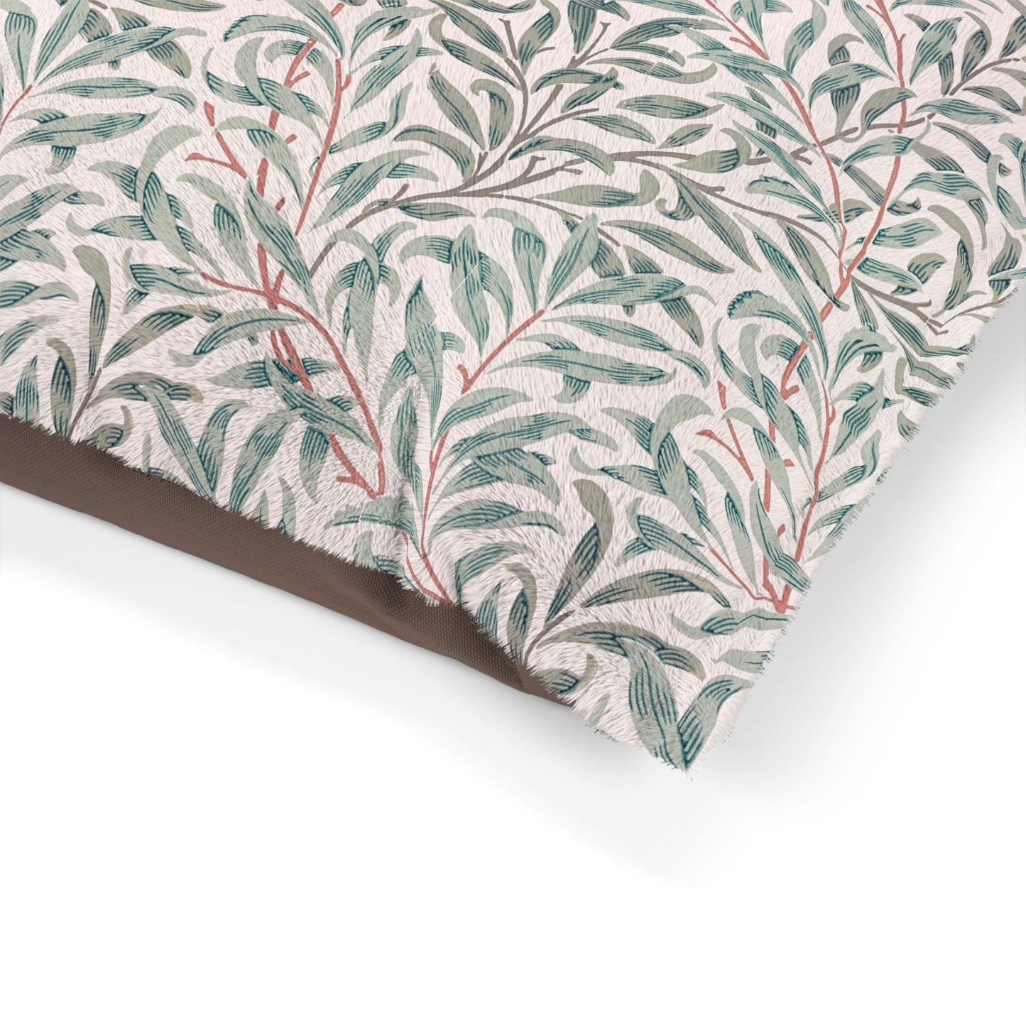 Dog Bed with a leaf pattern on a white background