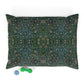 Decorative dog pillow with intricate William Morris & Co pattern on a white background