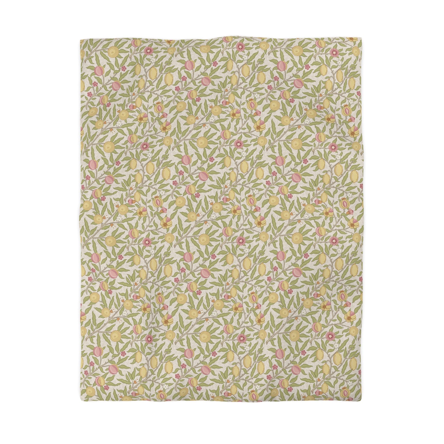 Floral patterned fabric swatch on a white background