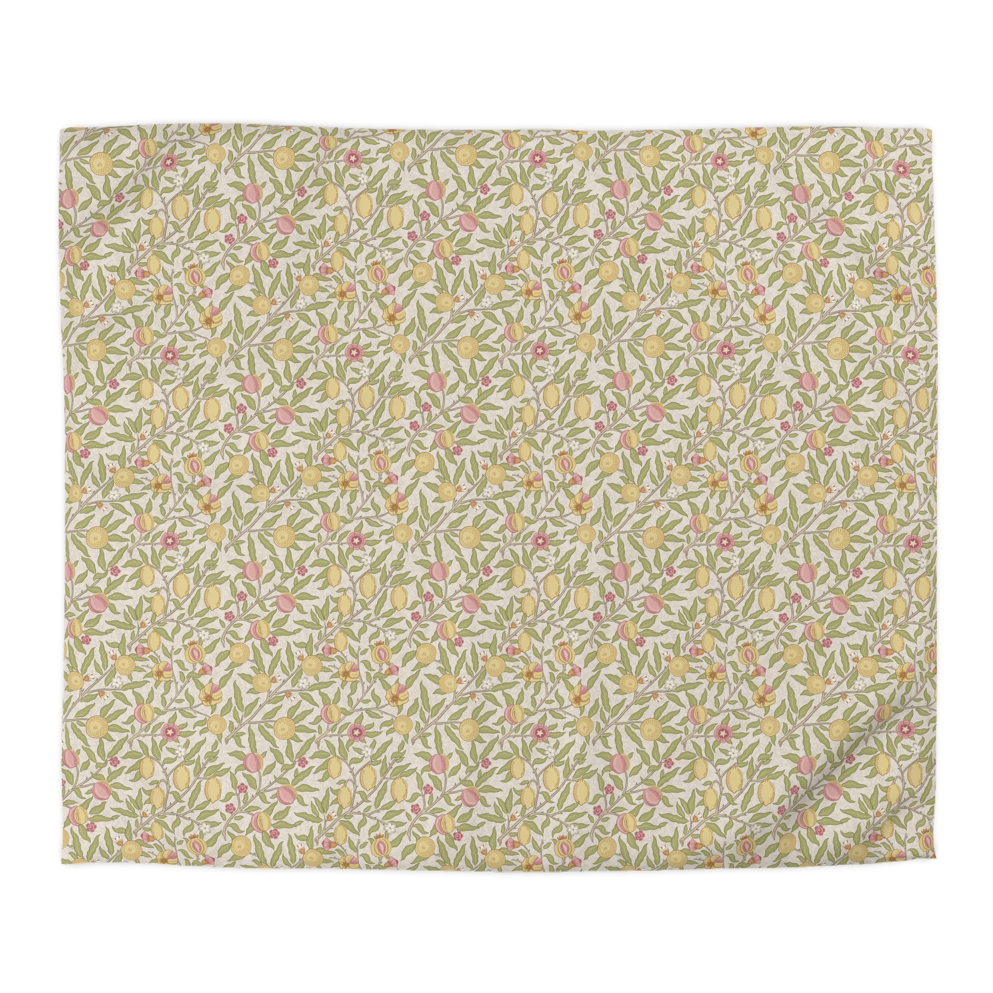 Floral patterned fabric swatch on a white background