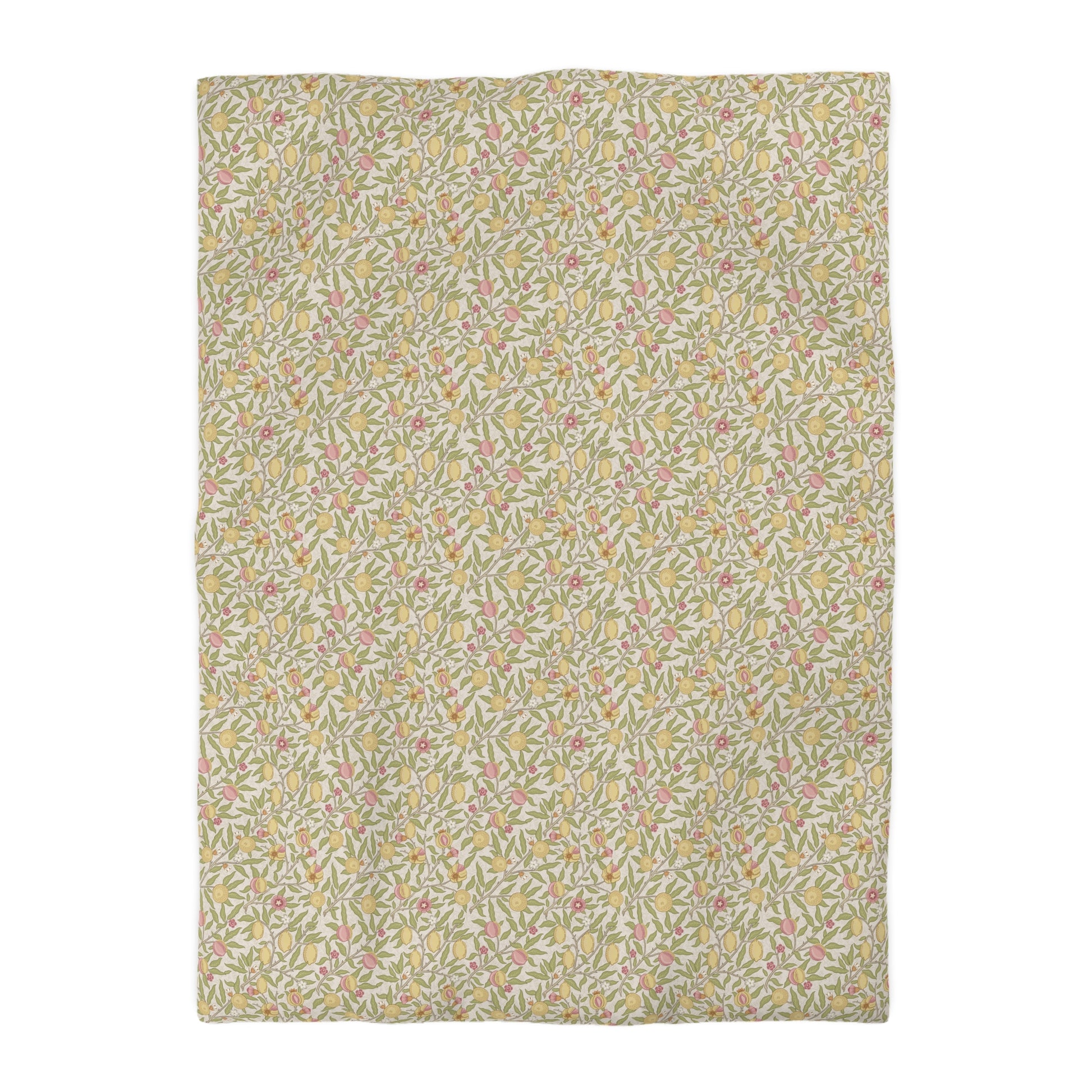 Floral patterned fabric swatch on a white background