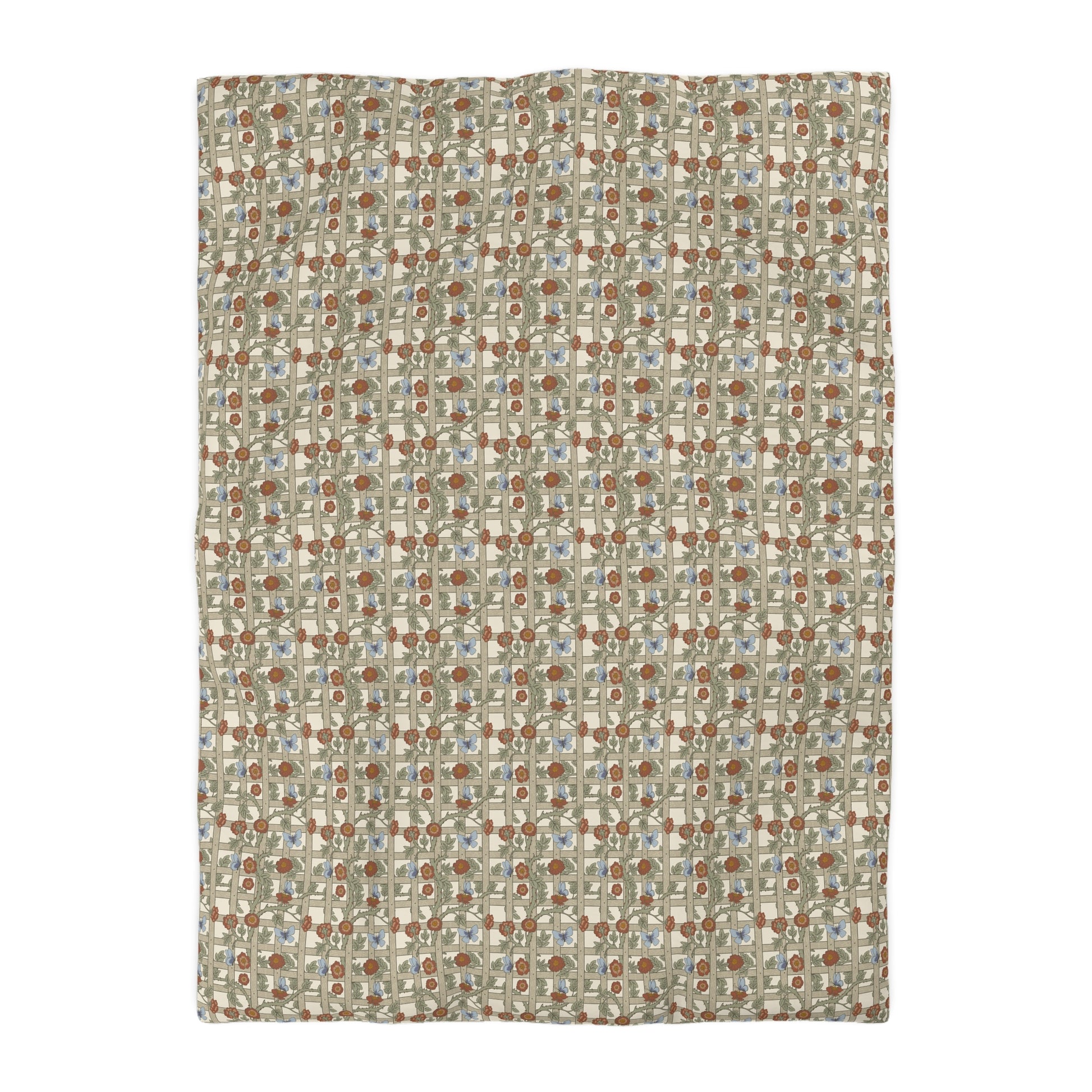 Patterned fabric swatch with a geometric design on a white background