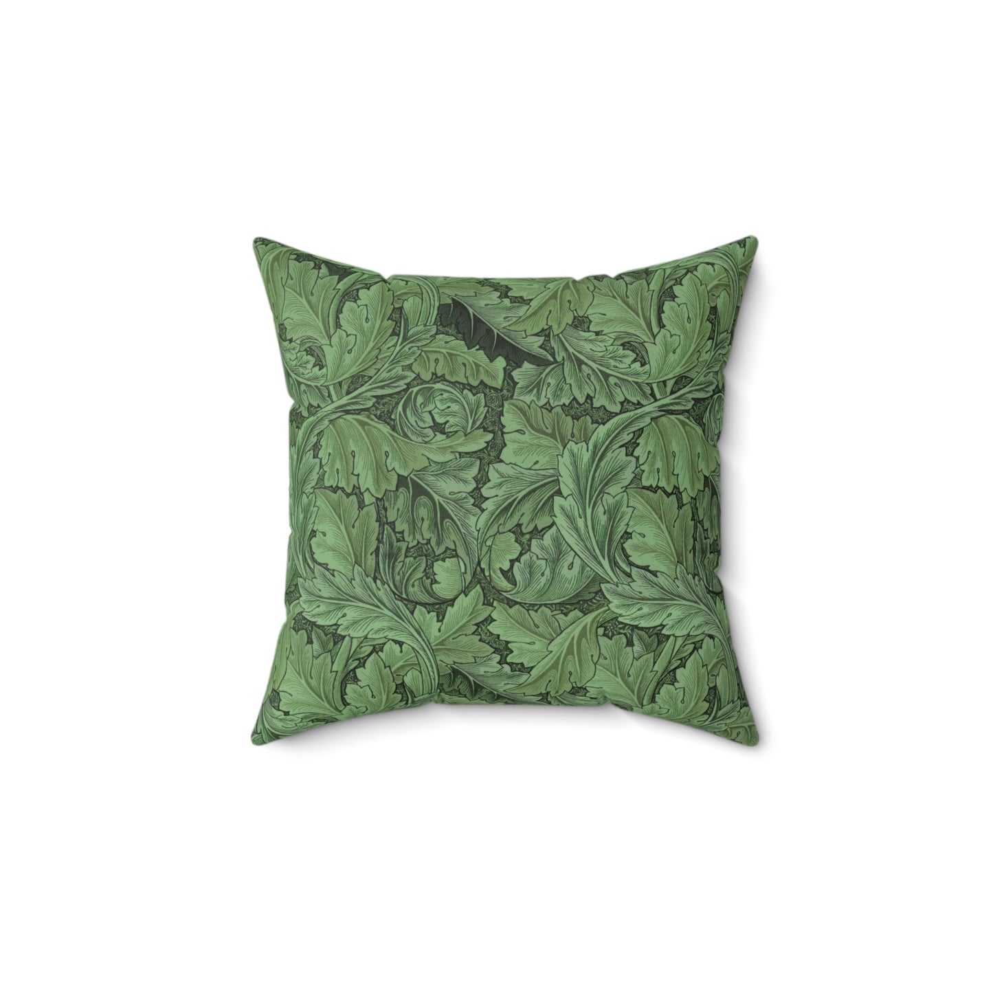 Faux Suede Cushion in a floral pattern by William Morris  & Co called Acanthus Collection (Green)