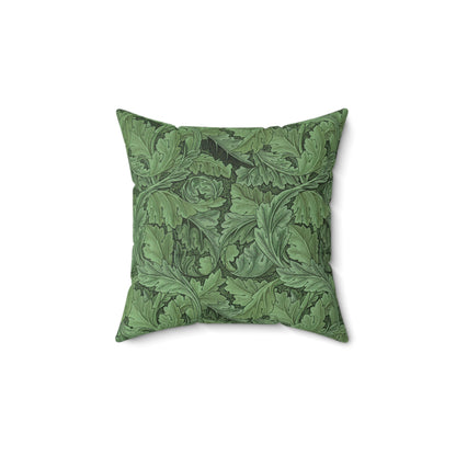 Faux Suede Cushion in a floral pattern by William Morris  & Co called Acanthus Collection (Green)