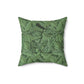 Faux Suede Cushion in a floral pattern by William Morris  & Co called Acanthus Collection (Green)