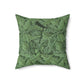 Faux Suede Cushion in a floral pattern by William Morris  & Co called Acanthus Collection (Green)