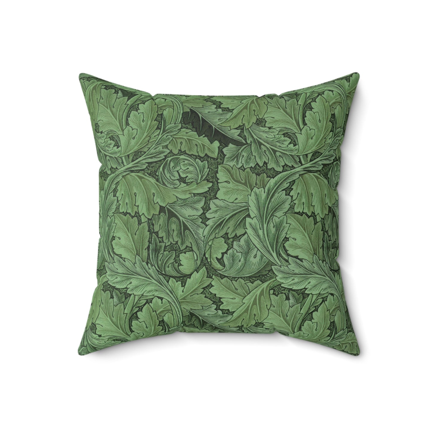 Faux Suede Cushion in a floral pattern by William Morris  & Co called Acanthus Collection (Green)