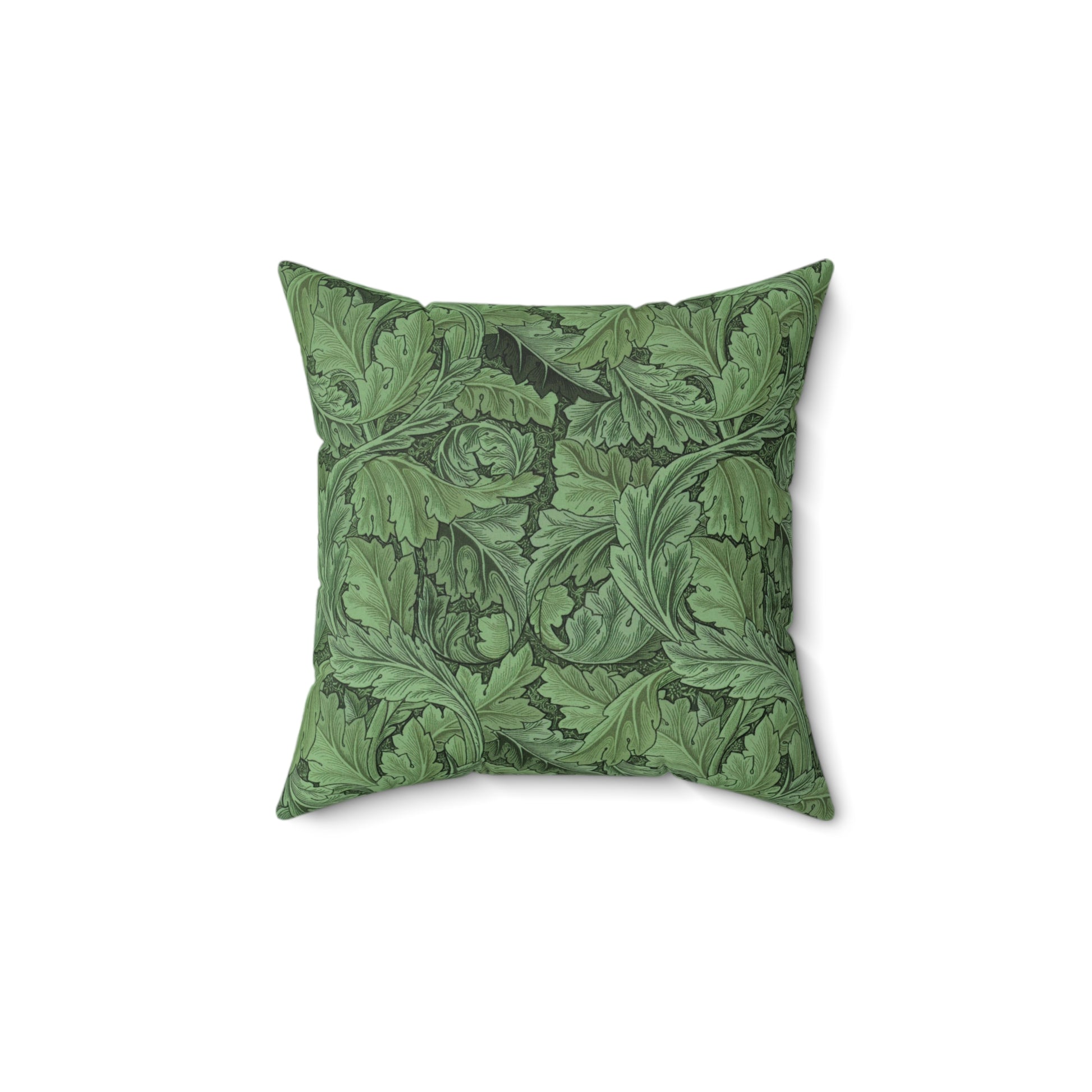 Faux Suede Cushion in a floral pattern by William Morris  & Co called Acanthus Collection (Green)