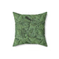 Faux Suede Cushion in a floral pattern by William Morris  & Co called Acanthus Collection (Green)