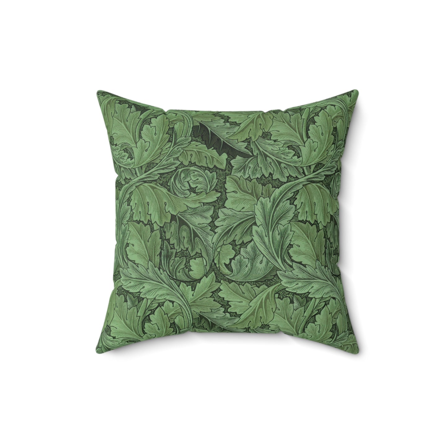 Faux Suede Cushion in a floral pattern by William Morris  & Co called Acanthus Collection (Green)