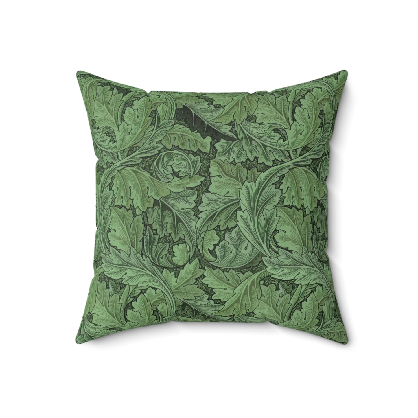 Faux Suede Cushion in a floral pattern by William Morris  & Co called Acanthus Collection (Green)