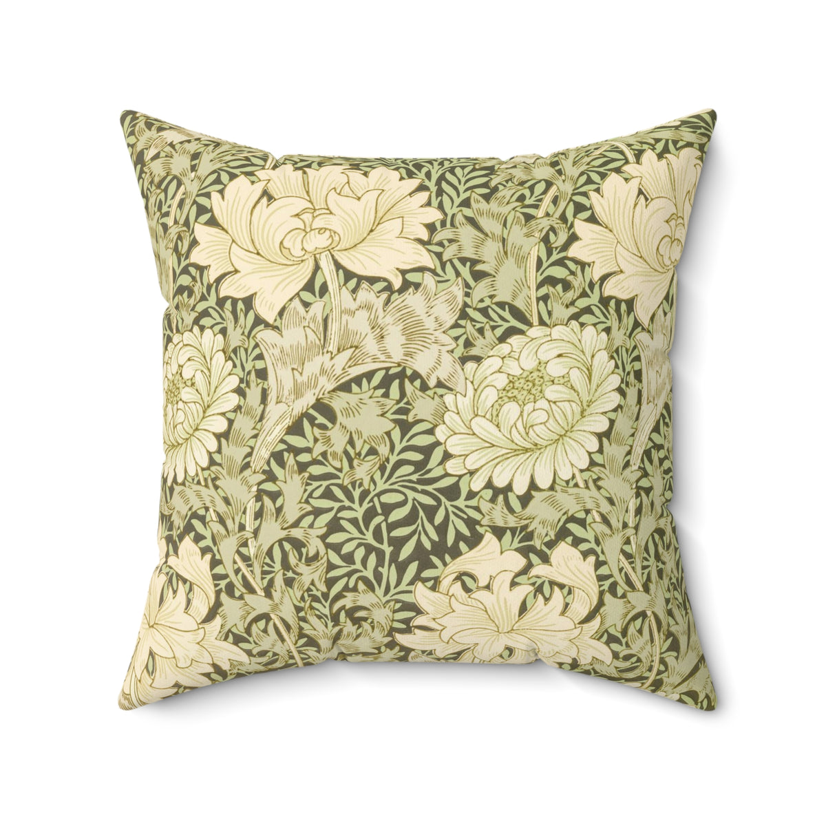 Faux Suede Cushion inspired by William Morris - Chrysanthemum Collection