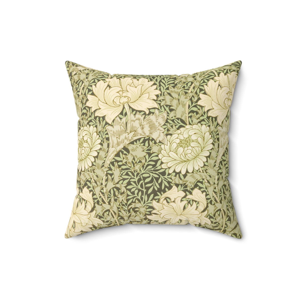 Faux Suede Cushion inspired by William Morris - Chrysanthemum Collection