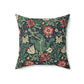 Faux Suede Cushion in a green, red and blue floral pattern by William Morris & Co called Compton Collection (Hill Cottage)