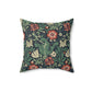 Faux Suede Cushion in a green, red and blue floral pattern by William Morris & Co called Compton Collection (Hill Cottage)