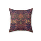 Faux Suede Cushion in a pattern by William Morris & Co called Dove and Rose Collection with orange, pink and purple