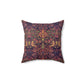 Faux Suede Cushion in a pattern by William Morris & Co called Dove and Rose Collection with orange, pink and purple