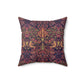 Faux Suede Cushion in a pattern by William Morris & Co called Dove and Rose Collection with orange, pink and purple