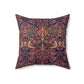 Faux Suede Cushion in a pattern by William Morris & Co called Dove and Rose Collection with orange, pink and purple