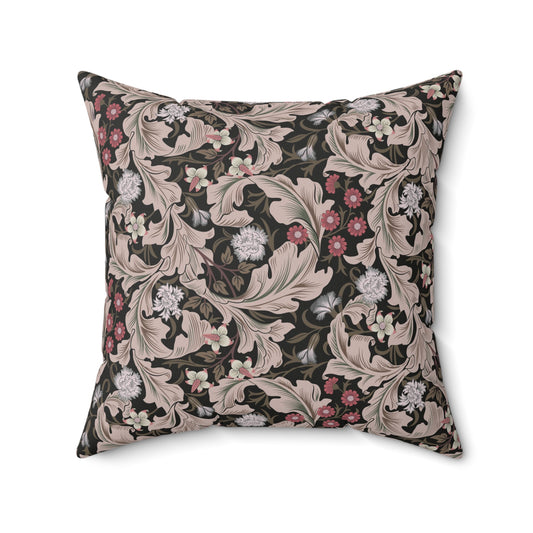 Faux Suede Cushion in a brown floral pattern by William Morris & Co with a pattern called Leicester Collection (Mocha)