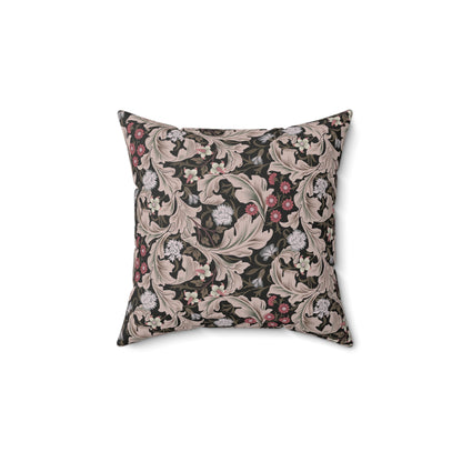Faux Suede Cushion in a brown floral pattern by William Morris & Co with a pattern called Leicester Collection (Mocha)
