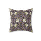 A square-shaped cushion with a floral William Morris & Co pattern in a rosewood colour palette, featuring a concealed zipper.