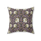 A square-shaped cushion with a floral William Morris & Co pattern in a rosewood colour palette, featuring a concealed zipper.