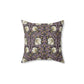 A square-shaped cushion with a floral William Morris & Co pattern in a rosewood colour palette, featuring a concealed zipper.