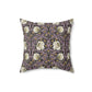 A square-shaped cushion with a floral William Morris & Co pattern in a rosewood colour palette, featuring a concealed zipper.