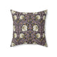 A square-shaped cushion with a floral William Morris & Co pattern in a rosewood colour palette, featuring a concealed zipper.