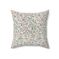Decorative pillow with leaf pattern on a white background