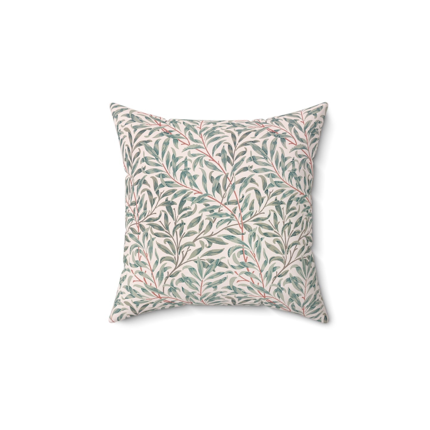 Decorative pillow with leaf pattern on a white background