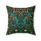 Faux Suede Cushion in a green, white, red and blue floral pattern by William Morris & Co called Tulip Collection