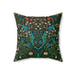Faux Suede Cushion in a green, white, red and blue floral pattern by William Morris & Co called Tulip Collection