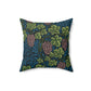 Faux Suede Cushion inspired by William Morris & Co in a pattern called Vine Collection with green, blue and purple
