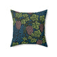 Faux Suede Cushion inspired by William Morris & Co in a pattern called Vine Collection with green, blue and purple