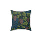 Faux Suede Cushion inspired by William Morris & Co in a pattern called Vine Collection with green, blue and purple