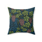 Faux Suede Cushion inspired by William Morris & Co in a pattern called Vine Collection with green, blue and purple