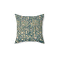 Faux Suede Cushion inspired by William Morris - Melsetter Collection (Evergreen Teal)