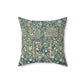 Faux Suede Cushion inspired by William Morris - Melsetter Collection (Evergreen Teal)